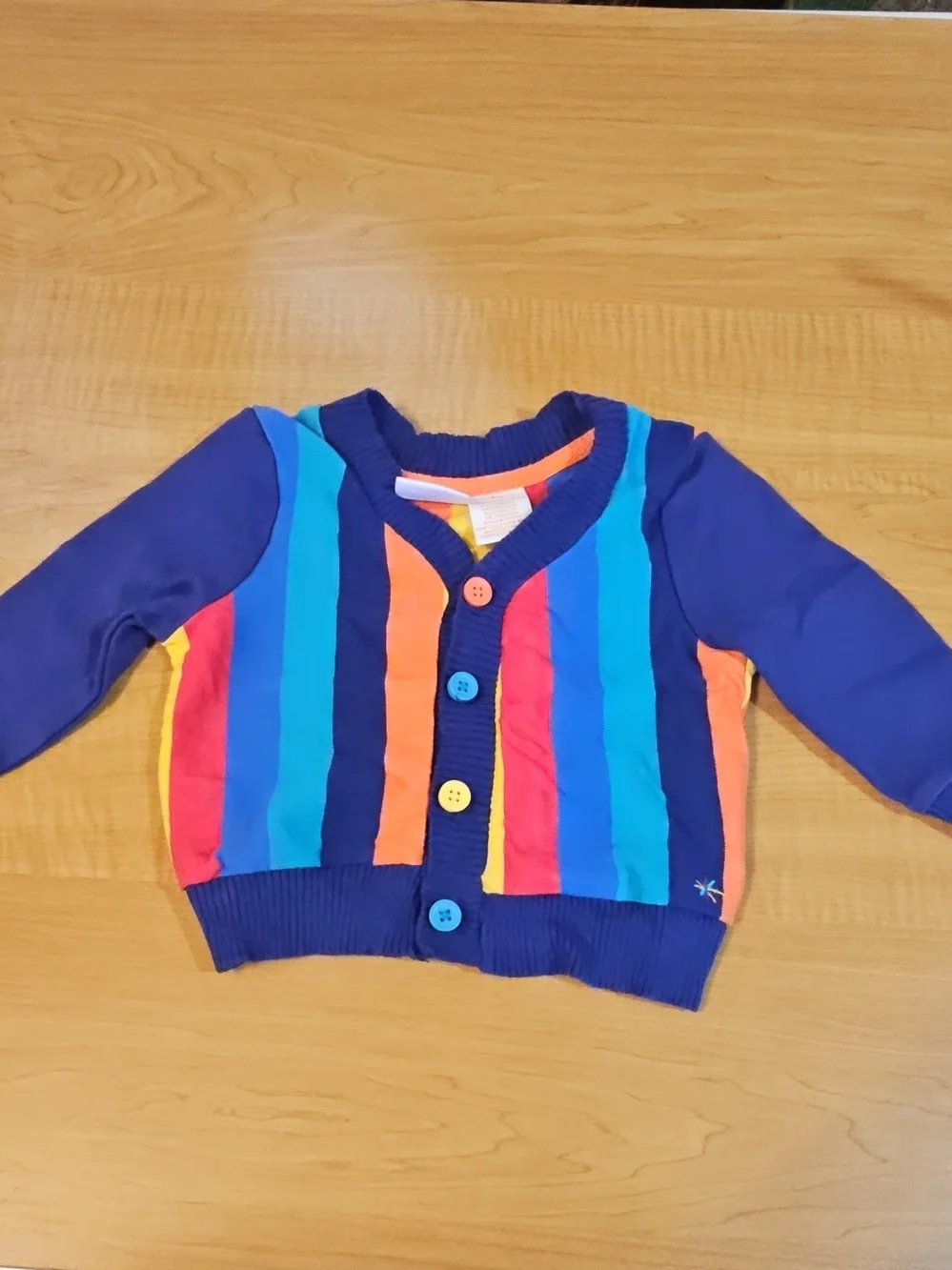 Babies' Striped Hooded Sweater - Blue, Forest Green, Orange, Yellow, Red, Cream